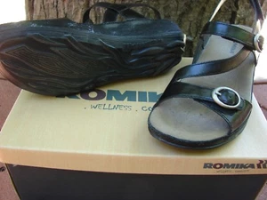 NEU Romika Damen Fidschi 48 Comfort Sandalen EU 38 US 7- 7,5 schwarz schwarz - Bild 1 von 5