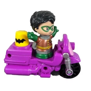 Fisher Price Little People Batman Motorcycle Figure Robin Lot Of 2 GUC - Picture 1 of 7