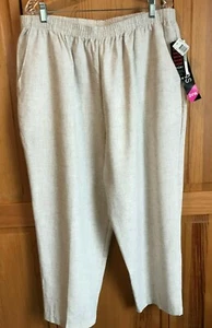 BRIGGS WOMAN 24W Flax Color Elastic Waist Dress Pants For 5'4" & Under - Picture 1 of 9