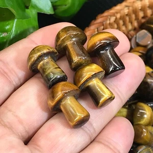 10pcs natural Tiger's eye stone Mushroom Quartz Crystal Reiki healing gem - Picture 1 of 8