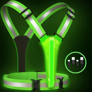 LED Reflective Vest Running Gear, USB Rechargeable Light Up Safety Vest - Picture 1 of 11