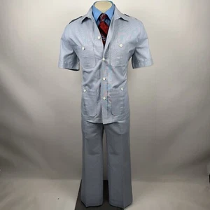 Vintage Haggar Freizeitanzug Herren Große Jacke 38 30 Hose Disco Nik Groovy 70er Jahre - Bild 1 von 24