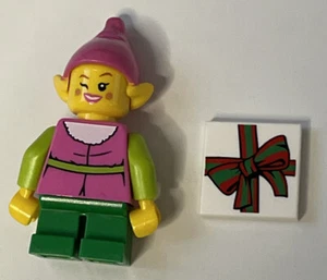 NUEVA MINIFIGURA LEGO Elfo con regalo - Imagen 1 de 2