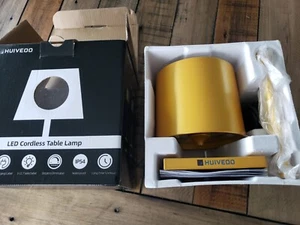 HUIVEOO LED Cordless Table Lamp, 3 Colors Stepless Dimming Touch yellow gold - Picture 1 of 2