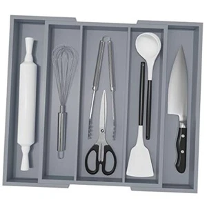 Large Kitchen Utensil Drawer Organizer - Expandable 5 Slots Cooking Utensil - Picture 1 of 8