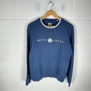 Pretty Green Sweatshirt Mens Small Blue Mods Casuals Terrace Oasis Liam Jumper* - Picture 1 of 10