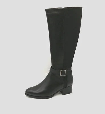 Bos. & Co. Womens Rebel Knee High Boots Black Leather Zip Waterproof EUR 38 NEW - Image 1 of 4