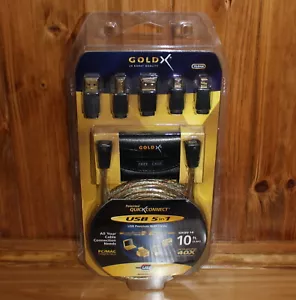 Gold X Quick Connect USB 5 In 1 Premium Gold Cable With Case New Sealed - Picture 1 of 3