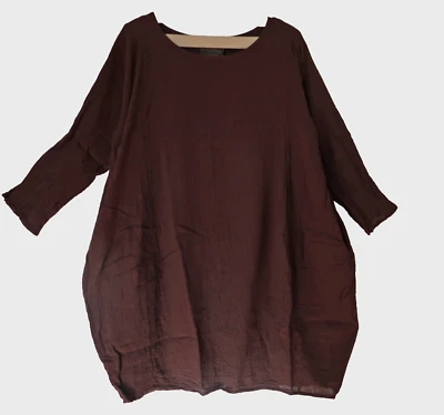 PRIVATSACHEN  cooles Kleid Ecokattun 46-48-50(2) Taschen EIGENPRO 'choco' braun - Bild 1 von 3