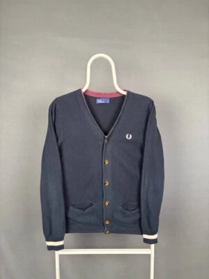 Fred Perry Mens Cardigan Sweater Size XS Blue Cotton Long Sleeve V-Neck Button - Image 1 of 4