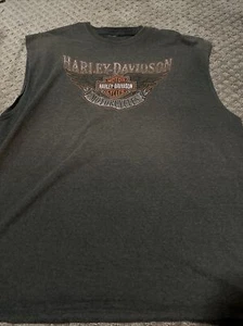 Harley Davidson 2014 Motorcycle Tank Top Men's 2XL Gray Barnett El Paso Texas - Picture 1 of 4