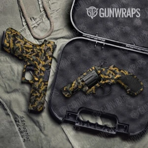 GunWraps Ragged Militant Yellow Premium Pistol Vinyl Gun Wrap Skin Matte USA - Picture 1 of 1