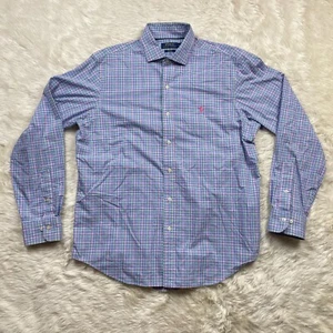 Polo Ralph Lauren Non Iron Long Sleeve Plaid Shirt Large Blue Red Green - Picture 1 of 9