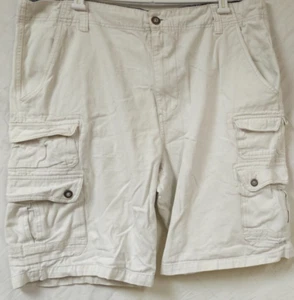 Vtg Ocean Pacific OP Mens Sz 40x11 Cream Cotton Hike Heavyweight Cargo Shorts - Picture 1 of 9