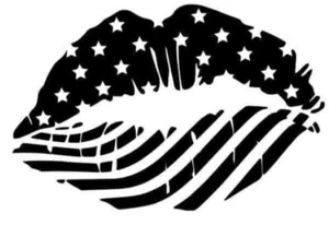 American Lips White Vinyl Decal Sticker - Picture 1 of 1