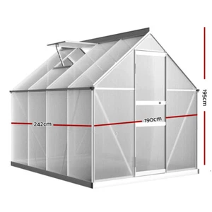 Greenfingers Greenhouse Aluminium Green House Polycarbonate Garden Shed 2.4x1.9M - Picture 1 of 7