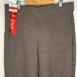 Leggix by Its All Legging "Scuba" NWT Women's Brown Black Houndstooth Pants XL - Picture 1 of 9