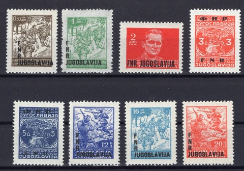 Yugoslavia 1949 definitve ovpt set Michel #590-597 clean MNH OG Cover