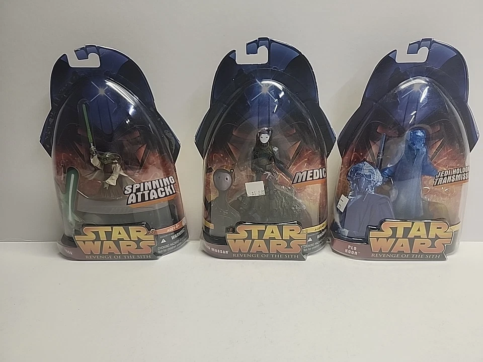 Lote de 3 figuras de acción Star Wars La venganza de los Sith en tarjeta nuevo en paquete envío gratuito Foto 1 de 4