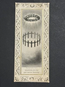 holy card santino merlettato canivet BOUASSE LEBEL "CRUZ DE JESUS" - Picture 1 of 2