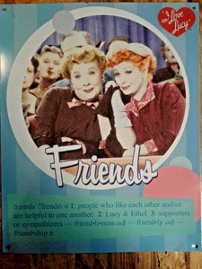 I Love Lucy Tin Sign 12insX15ins FRIENDS Lucy & Ethel NEW - Picture 1 of 6