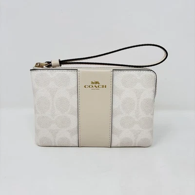 Coach Small  Wristlet Pouch Wallet - White / Chalk - New with cosmetic defect - Image 1 of 4