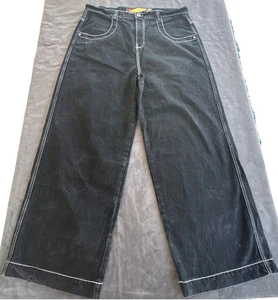 Pantalones de mezclilla JNCO Twin Cannon calibre 26 barriles negro azabache holgados pierna ancha 42W x 34L - Imagen 1 de 17