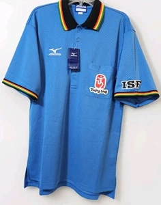 Mizuno 4 Button Polo Short Sleeve Shirt 2008 Beijing Japan, ISP PATCHES, Colors - Picture 1 of 12