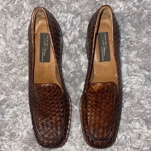 Sesto Meucci Of Florence Brown woven Tassie loafer Size 6N Shoes - Picture 1 of 8