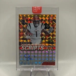 2021 Mosaic Rookie Scripts Ja’Marr Chase Orange Auto Color Match Bengals 🔥🐅🔥 - Picture 1 of 2