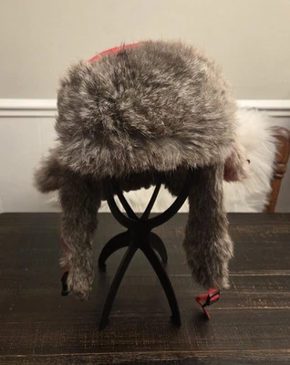 LIL MAD BOMBER Trapper Hat Large Red Aviator Rabbit Fur Winter Outdoor - Image 1 of 4