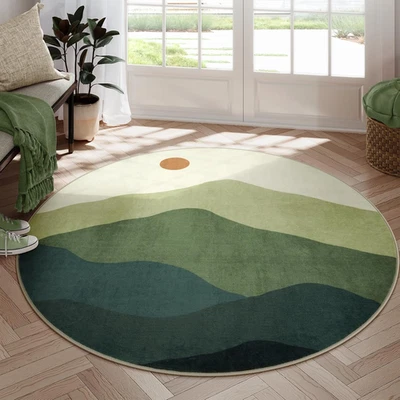 6Ft round Rugs for Living Room,Soft Washable Non-Slip Large Circle Rug,Chic Moun - Image 1 of 4