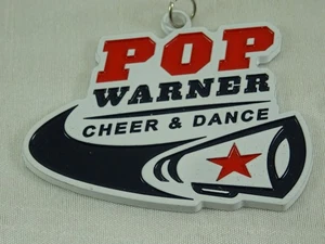 Pop Warner Cheer & Dance Metall Anhänger rot weiß & blau 3" - Bild 1 von 6