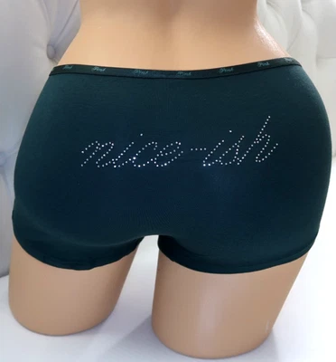 Calcinha masculina l XVictoria's Secret logotipo rosa verde bom brilho diamante NOVO - Imagem 1 de 4