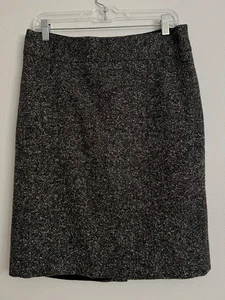 Banana Republic Classic Textured Tweed Career Chic Gray Pencil Skirt Size 8 - Picture 1 of 9