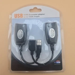 Sabrent USBRJXT Câble d'extension haute vitesse USB Rj45 adaptateur d'extension jusqu'à 150 pieds - Photo 1/5