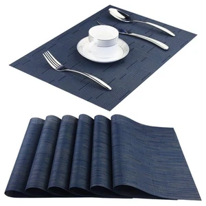 Plastic PlacematsNon Slip Washable Placemats for Dining Table Wipe Clean Tabl... - Picture 1 of 6