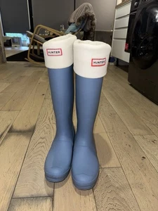 Hunter Womens Boots Original Insulated Tall Casual Buckle Wellington Rubber UK7 - Picture 1 of 5