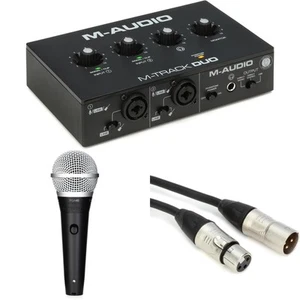 M-Audio M-Track Duo USB Audio Interface with Cardioid Dynamic Vocal Microphone - Picture 1 of 1