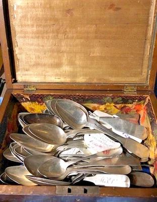 Cucharas de plata moneda americana 71 onzas troy de varios fabricantes 1800-1860 Foto 1 de 4