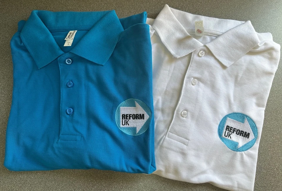 Embroidered Reform UK Polo Shirt - Vote Nigel Farage Vote Reform UK  XS-3XL -NEW - Image 1 of 1