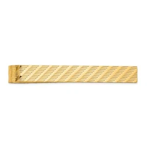 14K Solid Yellow Gold Tie Clip Bar Tac - Picture 1 of 6