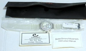 Cenere Watch BW-933 Swiss Chrono Movement Clear Silicone Band New - Picture 1 of 5