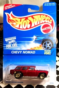 1996 Hot Wheels "Chevy Nomad" Metalflake rot mit Gold 7 Speichen Sammler #502 - Bild 1 von 4