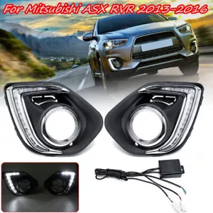 Pair DRL Daytime Running Lights Fit For Mitsubishi ASX RVR 2013-2015 UFog Light - Picture 1 of 9