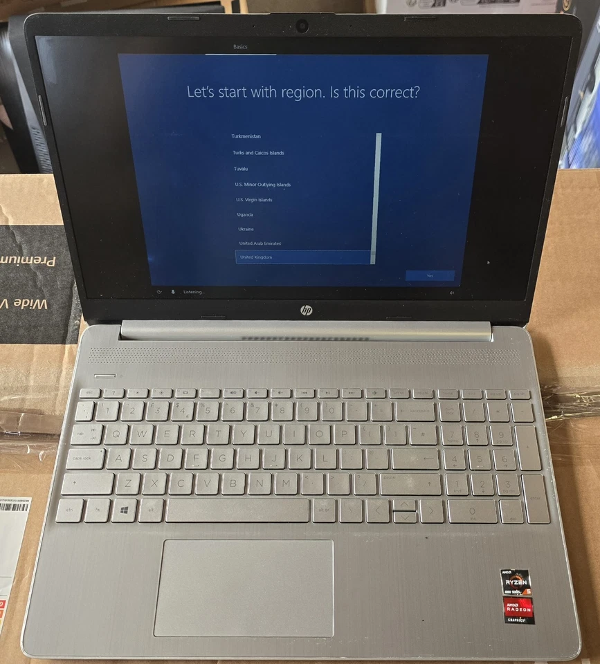 HP 15s-eq1510sa 15.6" Full HD Laptop AMD Ryzen 5 4500U 8GB RAM 256 GB SSD - Image 1 of 4