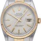 Rolex Datejust Men's Watch Ivory Computer 16233(s) Box Warranty K18yg/stainl...