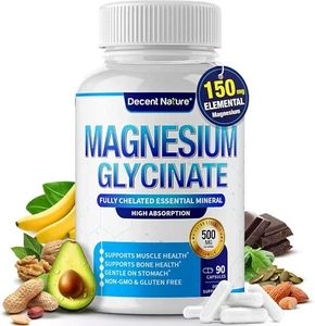 Magnesium Glycinate 500mg Magnesium Supplement - Chelated for High Absorption... - Picture 1 of 8
