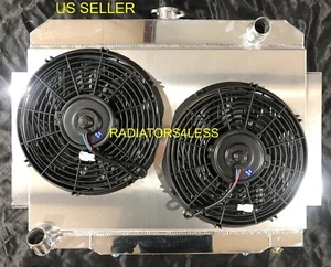 CHAMPION 4 ROW ALUMINUM RADIATOR SHROUD & 12" FANS 1972-1986 JEEP CJ CJ5 CJ6 CJ7 - Picture 1 of 2