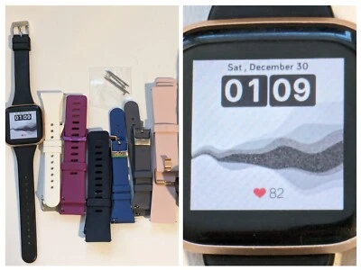 Fitbit Versa 2 Wristband Activity Tracker Rose Gold Factory Reset Working - Image 1 of 4